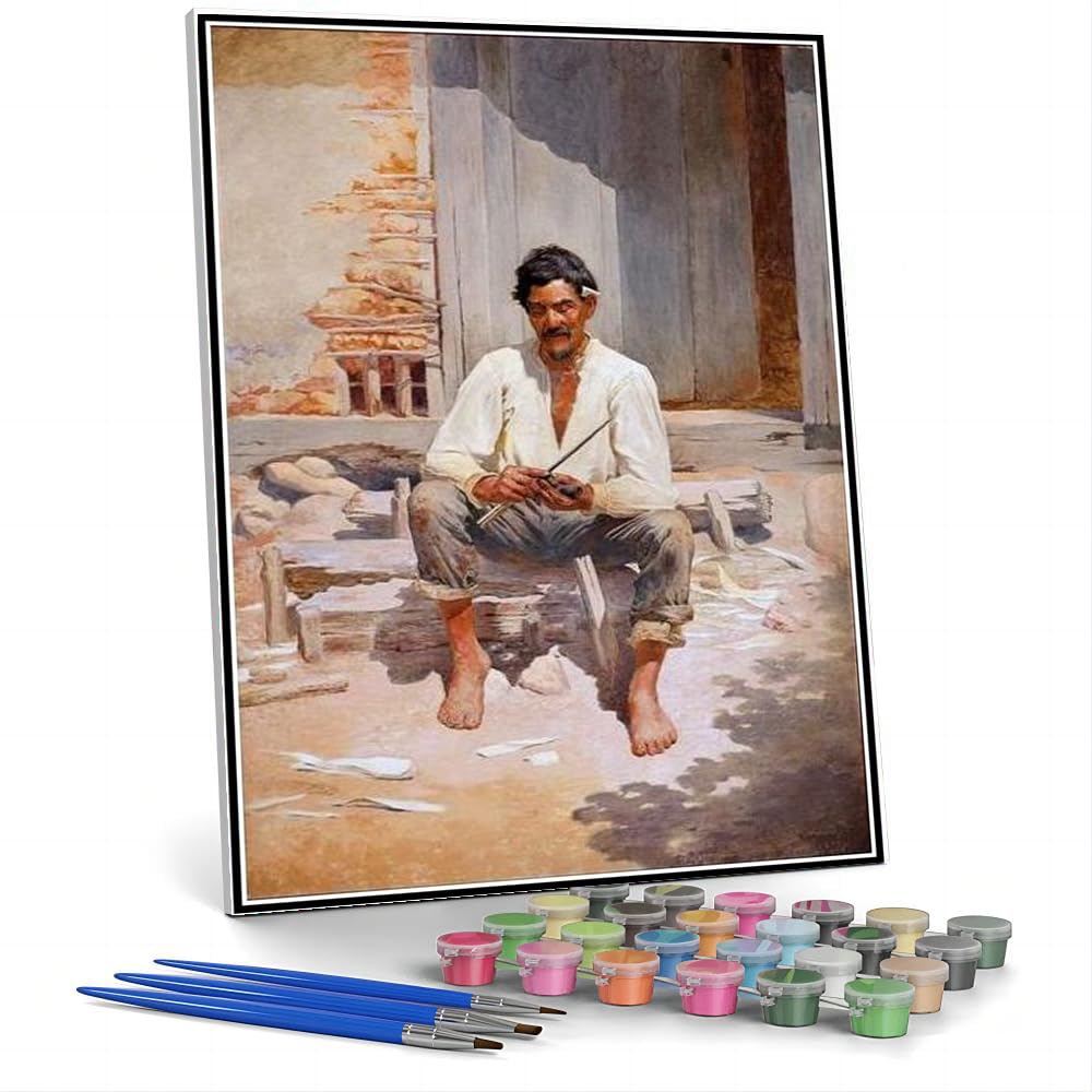 絵画 油絵　D Amazon | DIY 数字油絵 カイピラ刻みタバコのスケッチ画、ホセ